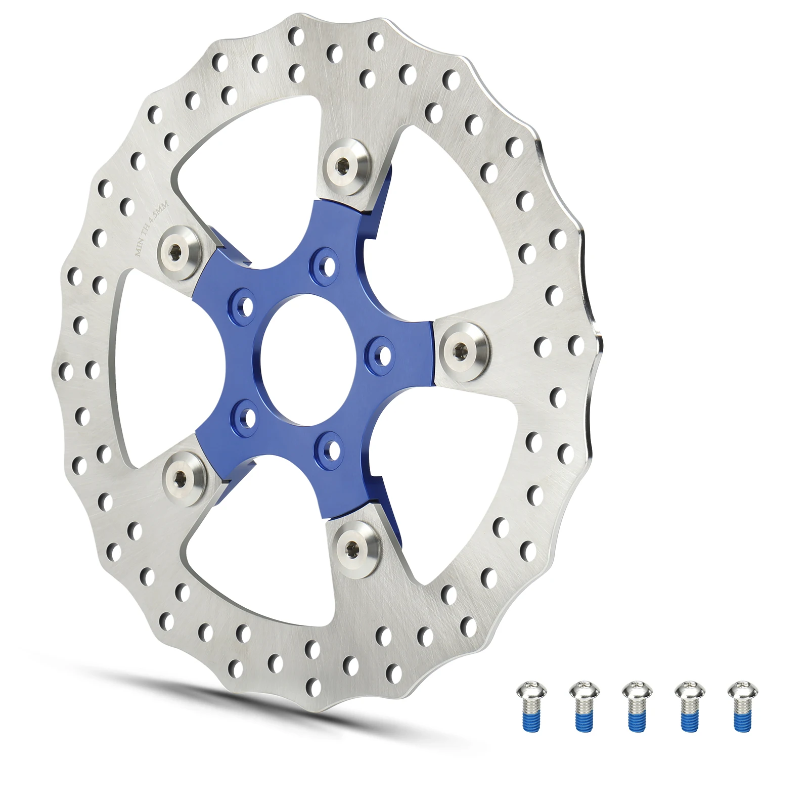 

11.8" Front Floating Brake Disc Rotors for Harley 2015-Up Softail and 2006-2017 Dyna, Anodized Natural Finish