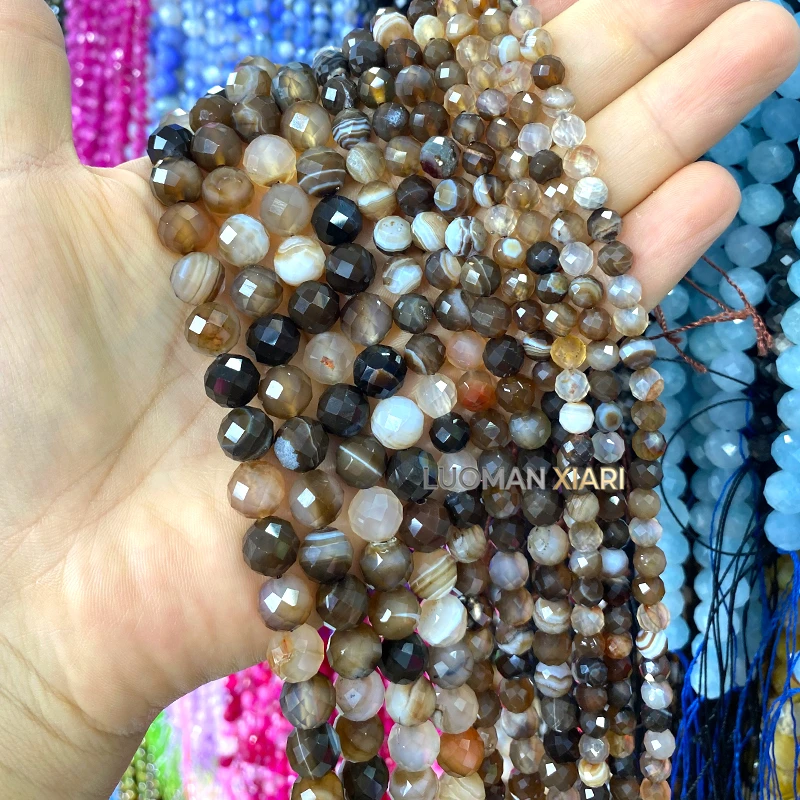 6 8 10mm Facettierte Runde Naturstein Lavendel Chalcedon Lose Zwischenperlen für Schmuckherstellung DIY Armband Anhänger Zubehör – Detail 11
