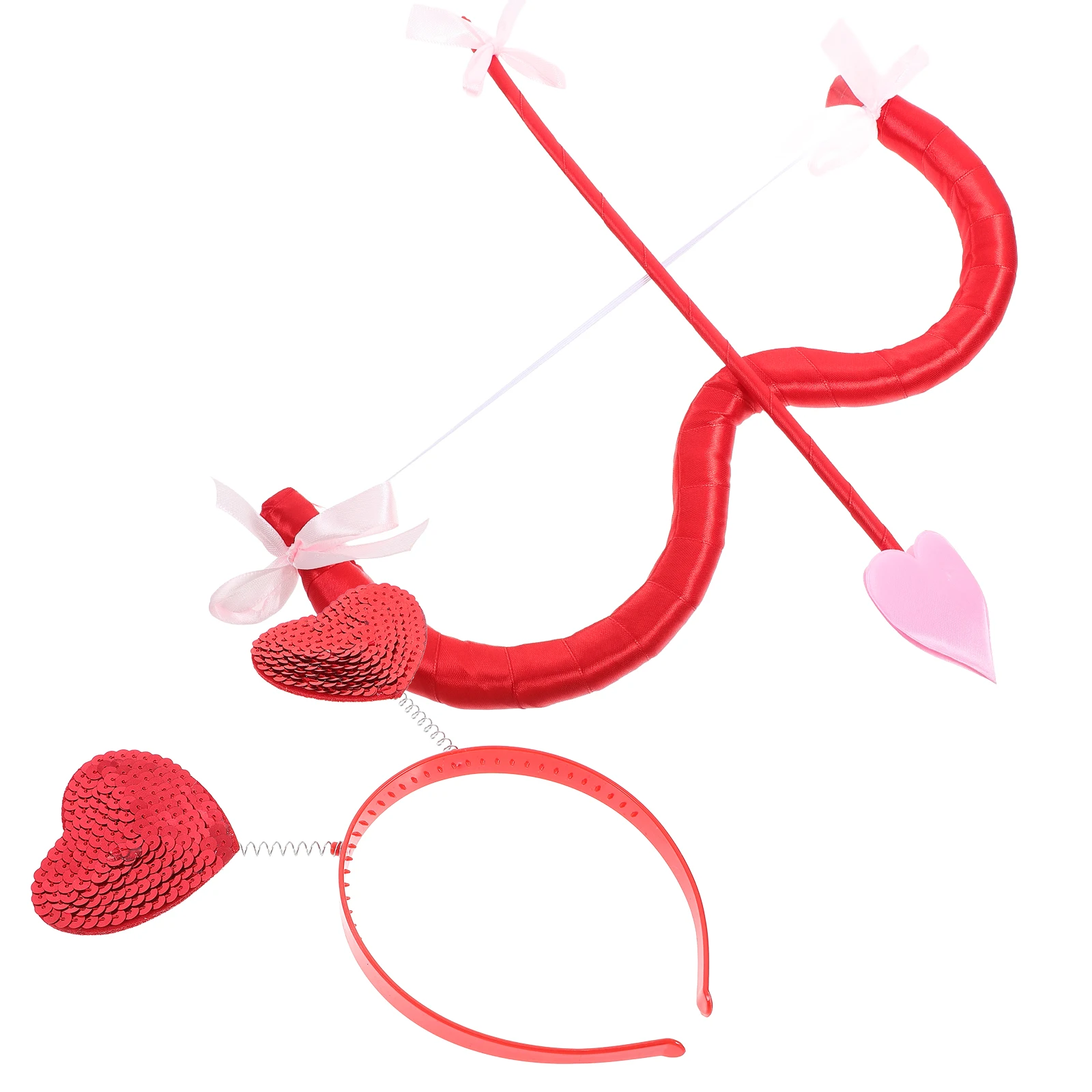 

1Set Cupid Bow Arrow Headband Set Valentine Cupid Costume Cosplay Photo Props Cute Valentine Party Accessories