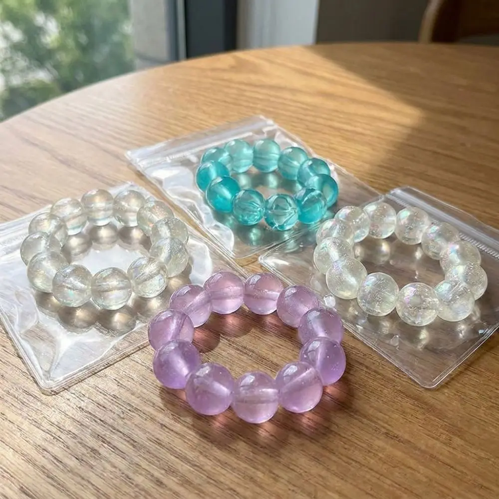 3PCS Elastic Crystal Bead Squeeze Bracelet Sensory TPR Soft Stress Wristband Hand Relax Stretch Fidget Bracelet Birthday Gift