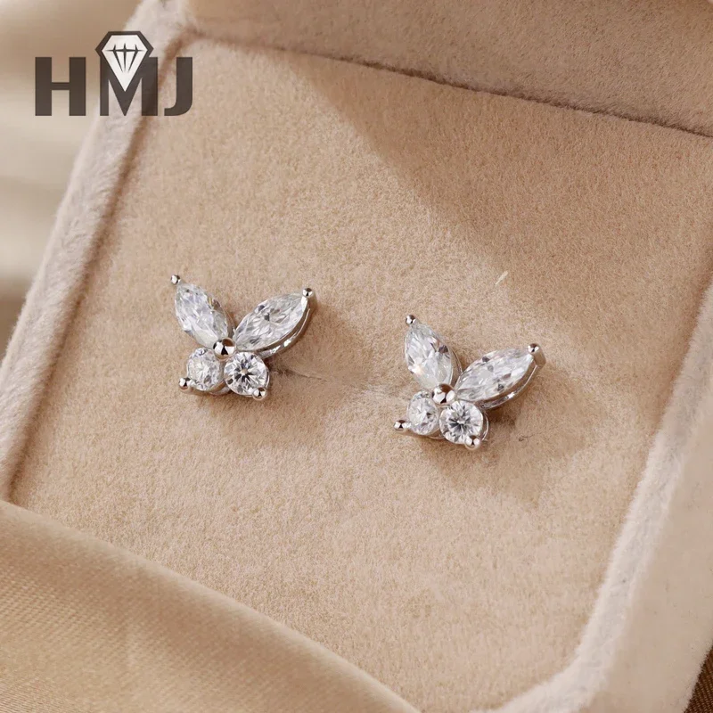 Schmetterlingsohrringe Moissanit D-Farbe VVS1-Reinheit 925 Sterling Silber Nicht Verblassend Piercing Jubiläumsgeschenk Vintage Großhandel – Detail 19