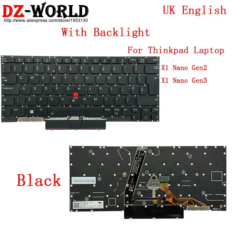 UK US English JP Japanese Keyboard for Lenovo Thinkpad X1 Nano