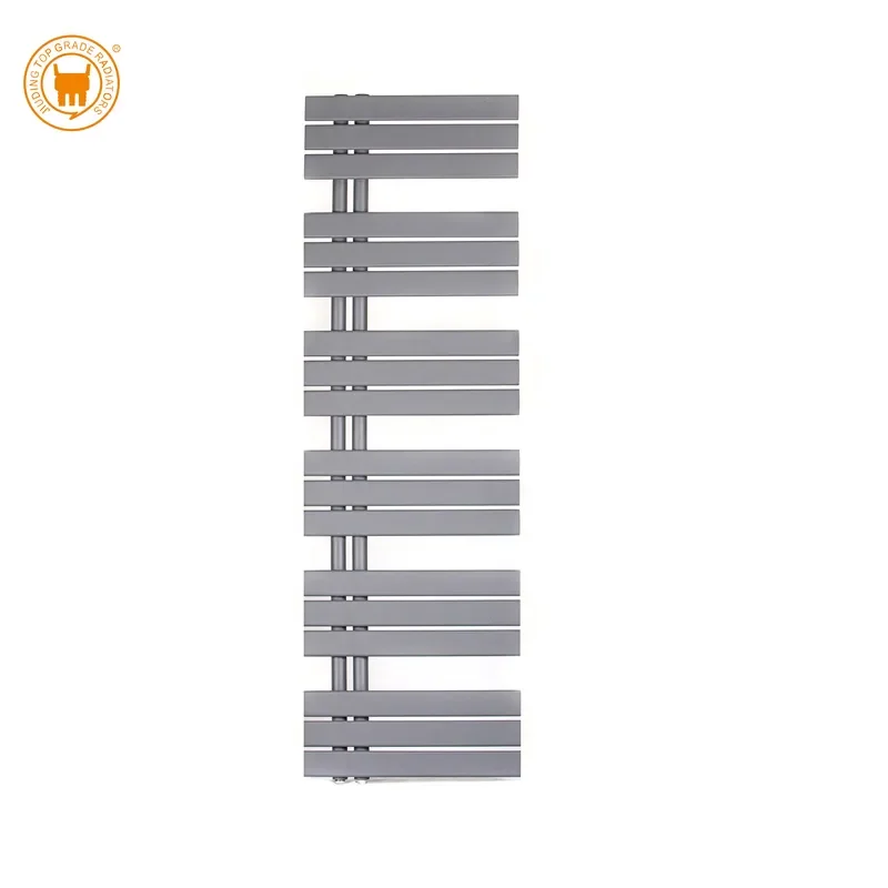 Black Wall Mounted Heated Towel Rack Energy Saving Bathroom Heating Rail Trapezoidal Design Electric Warmer for Home