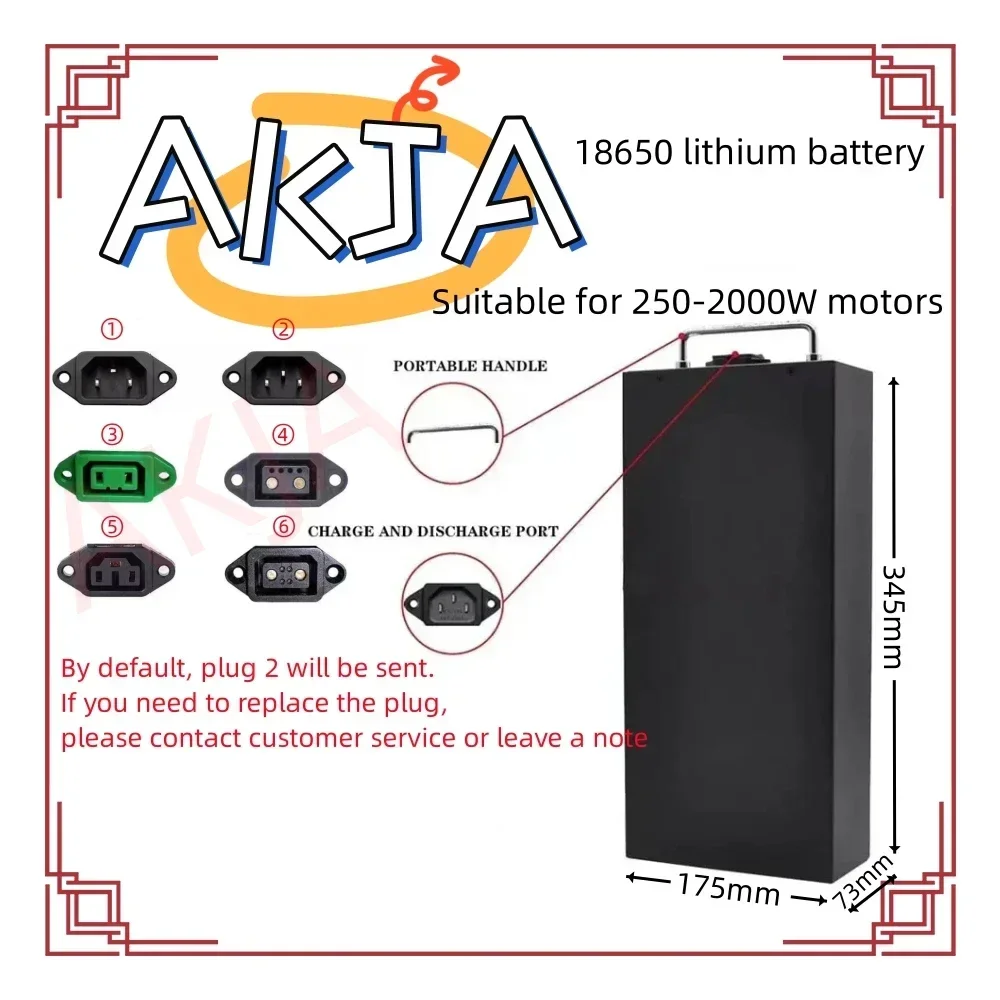 Air fast transportation New Full Capacity Power 18650 Lithium Battery 48V20ah-100ah Lithium Battery Pack Suitable for 250-2000W