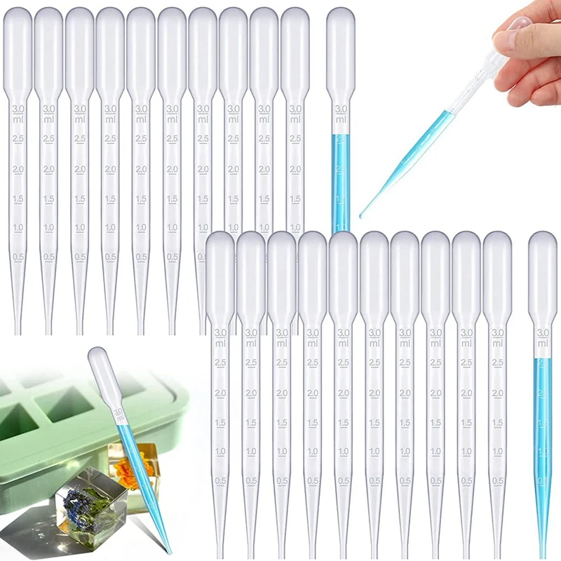 

100Pcs 3 Ml Plastic Transfer Pipettes Disposable Calibrated Dropper Pipettes Dropper 6 Inch Droppers For Essential