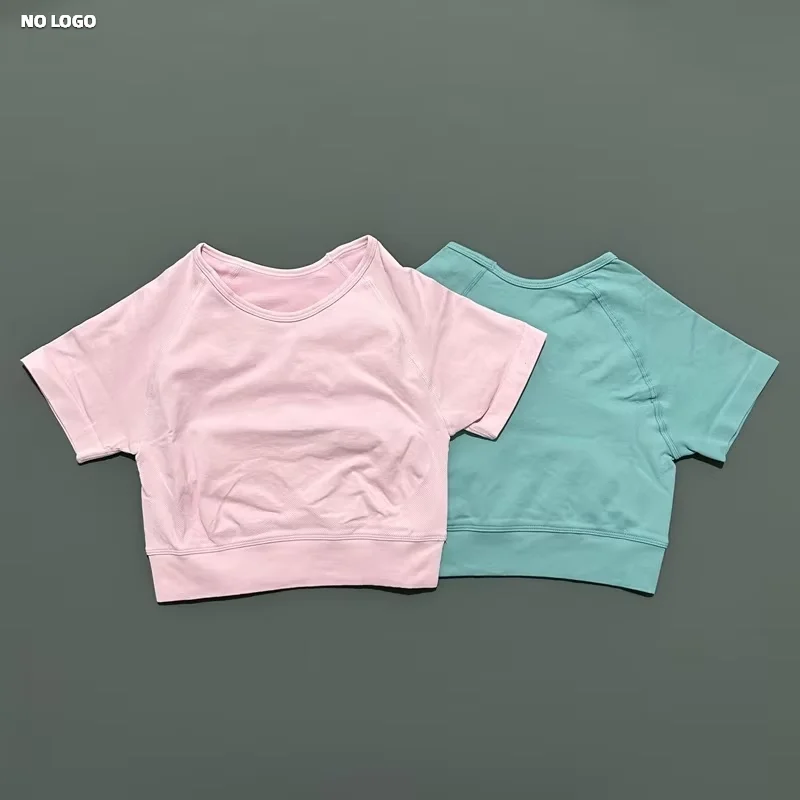 

HISTELLO Crop Top Women Seamless Yoga leotard High Elasticity Midriff-baring Fitness Vest Running Sportswear Slim Gym Top