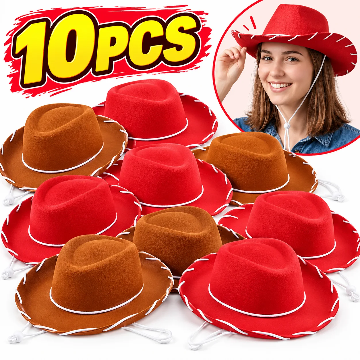 Classic Felt Western Cowboy Hat Wide Brim Ethnic Style Cowgirl Hat Sunscreen Punk Jazz Hat Costume Accessories
