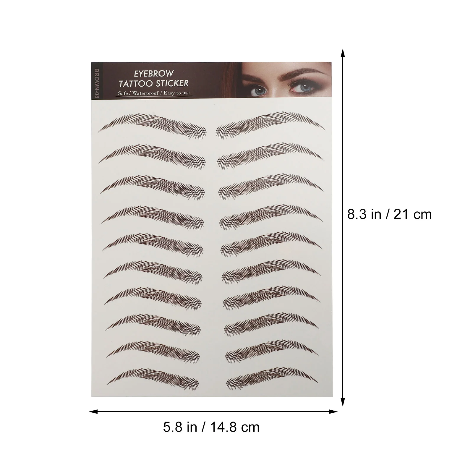 9 Sheets Stickers Waterproof Eyebrow Makeup Tool Imitation Stencils Temporary Tattoos Artificial Brown