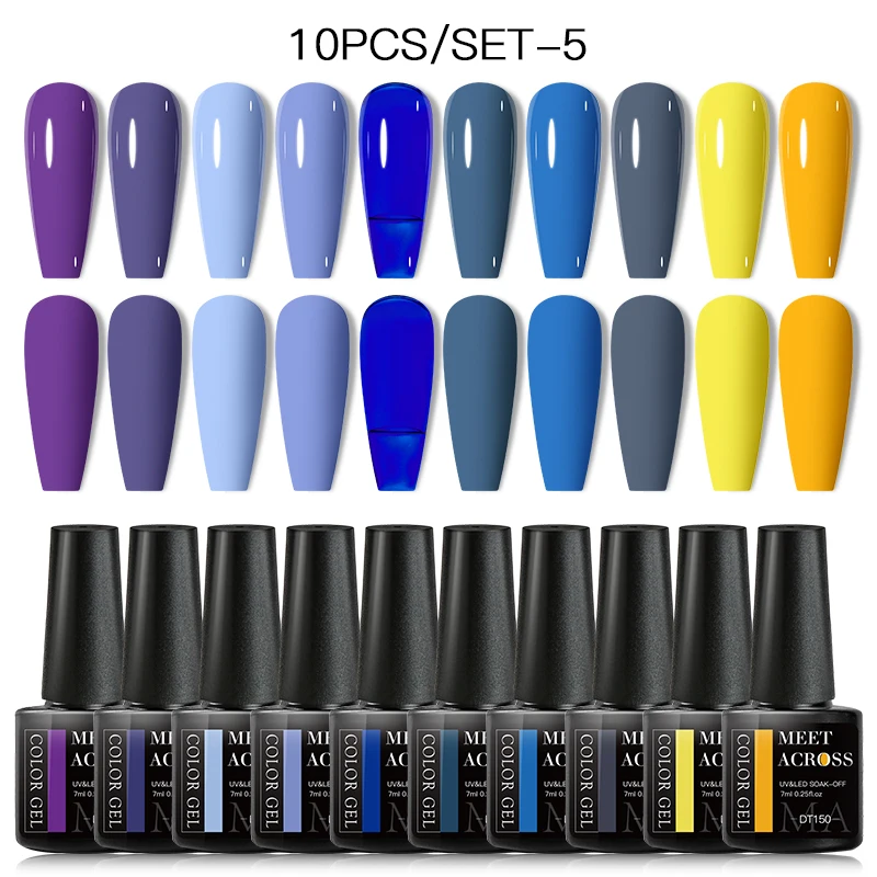 ERFÜLLEN ÜBER 8/10 Pcs Gel Nagellack Set Macaron Farbe Permanent Hybrid Lacke Tränken Weg Vom UV Led Gel Basis top Mantel Nägel