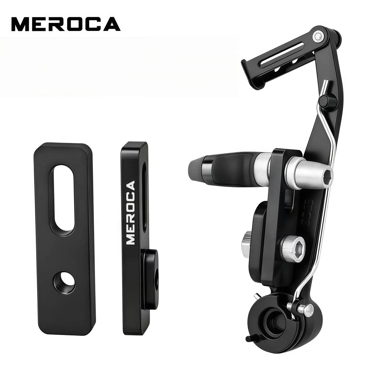 Ensemble d'extenseurs de frein V MEROCA VES01 |   Adaptateur d'étrier de frein en alliage d'aluminium CNC pour vélo pliant et mini-vélos (noir / argent)