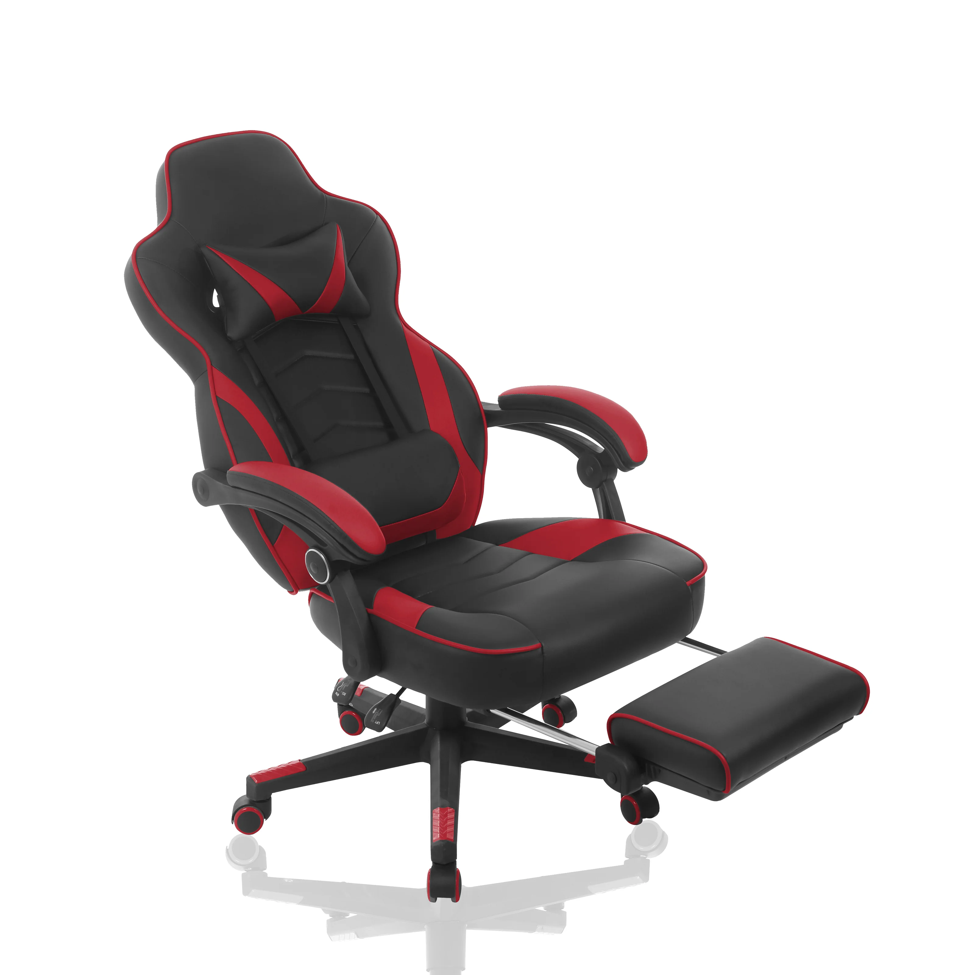 Red Wholesale Video Gaming Custom Color Red Racing Style Gaming Chair With Footrest High Quality Metal Frame Red Gaming Chair