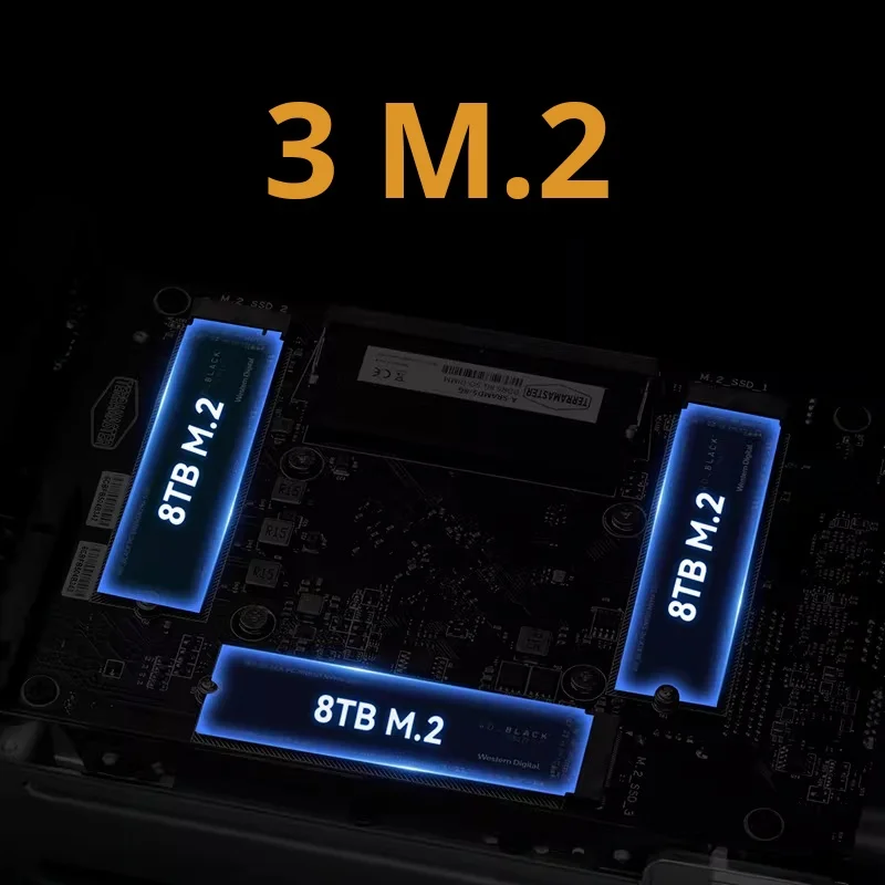 F4-425 Plus 4-bay NAS + 3 solid-state hard drives for home use - network storage host server for AI expansion