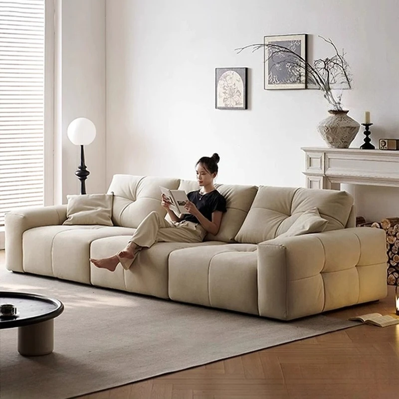 Modern Simple Chenille Fabric Sofa Living Room Adjustable Backrest Sitting Deep Lazy Living Room Sofas And Seating Furniture