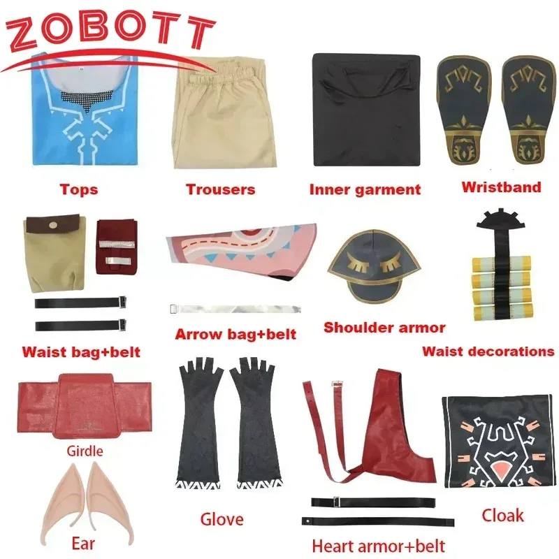 أزياء هاني 2025 من بريث أوف ذا وايلد لينك زي لعبة زيلدا التأثيرية قميص عباءة إكسسوارات مجموعات ملابس للأطفال البالغين من أجل أودو ☆ ★ ww