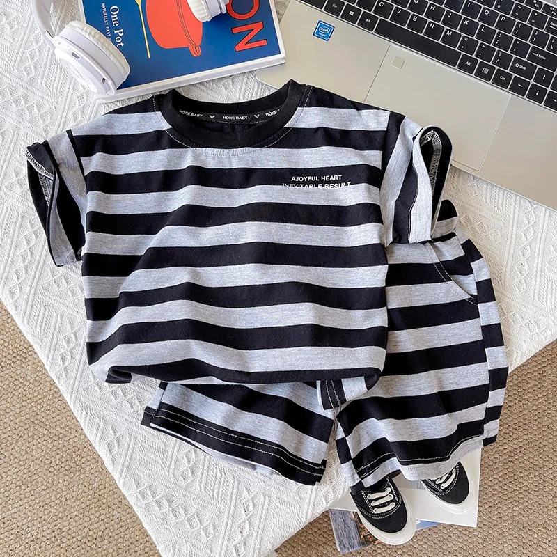 

Boys Clothes Sets Summer 2024 Chidlren Casual T-shirts Shorts 2pcs Sports Suit For Baby Jogging Tracksuits Kids Cotton Outfits 5