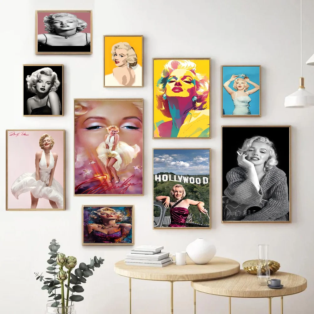 Marilyn Monroe Self-adhesive Art Poster Whitepaper Sticker DIY Room Bar Cafe Wall Decor