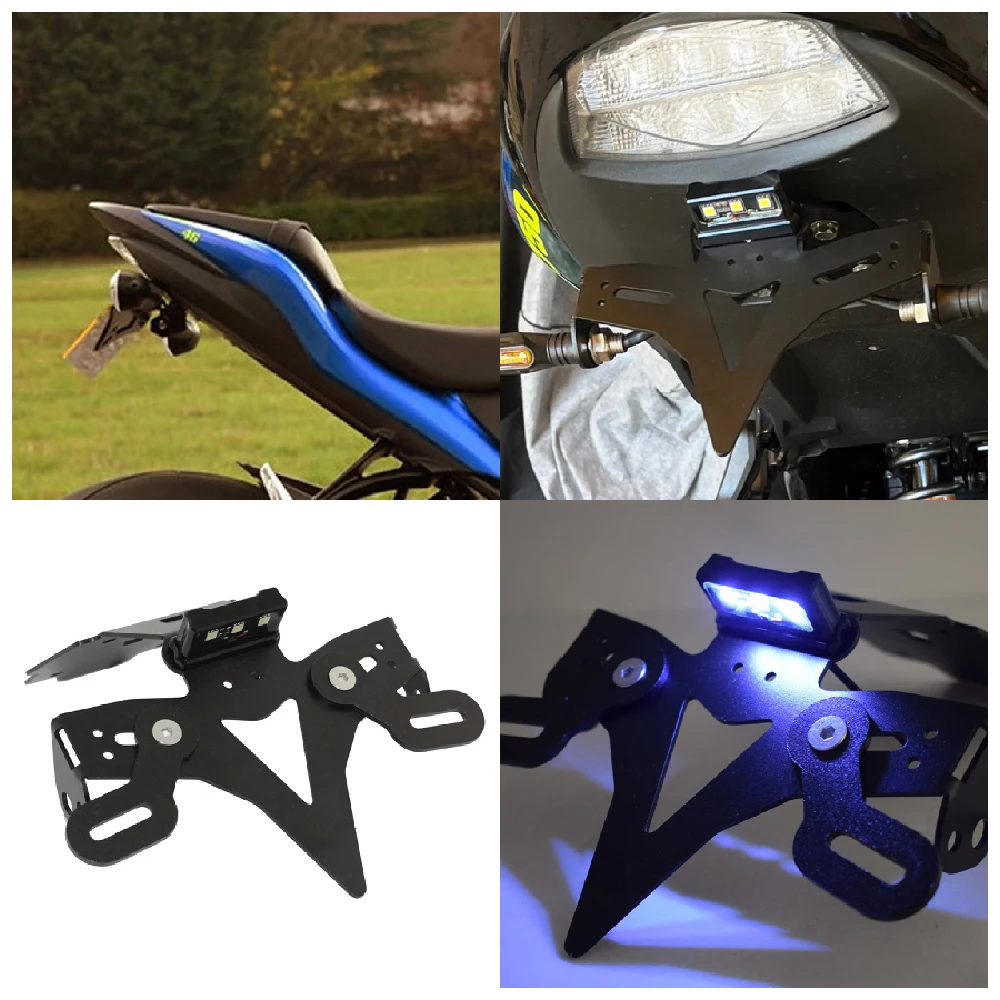 

Fits for Suzuki GSXS 1000 950 GSX-S 1000F ABS GSXS1000 2015-2024 Motorcycle License Plate Holder With LED Replacement Bracket