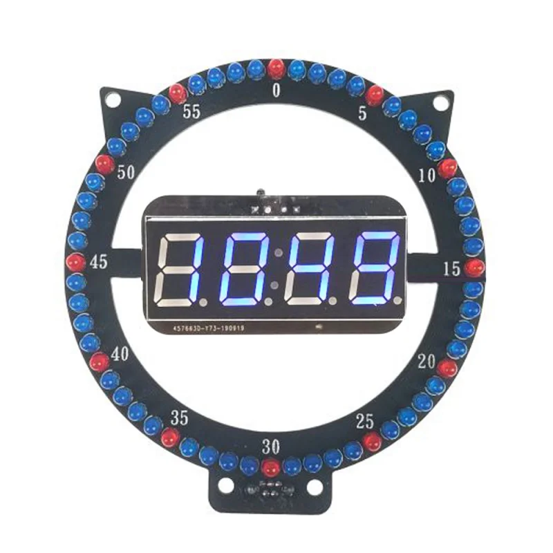 DIY Clock Electronic Kit with Rotating LED DS1302 Display Time Temperature Clock Kit Learning Soldering Project Practice Solder