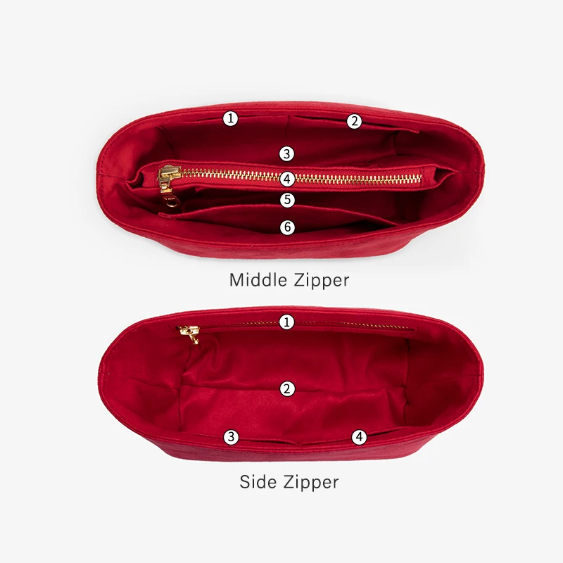 CRAZYSMITH Original Velvet Bag Organizer For LV Speedy 20 25 30 35 Purse Insert Handbag Inner Bag Portable Storage Makeup Bags