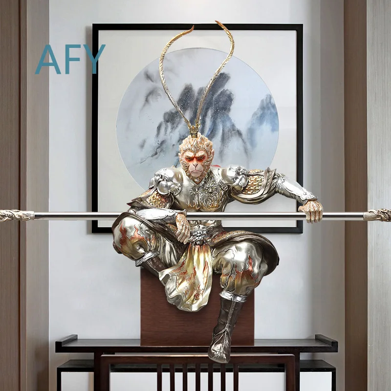 Monkey King Sun Wukong Figurine for Home Decoration Living Room Feng Shui Art Sculpture for Dou Zhan Sheng Fo