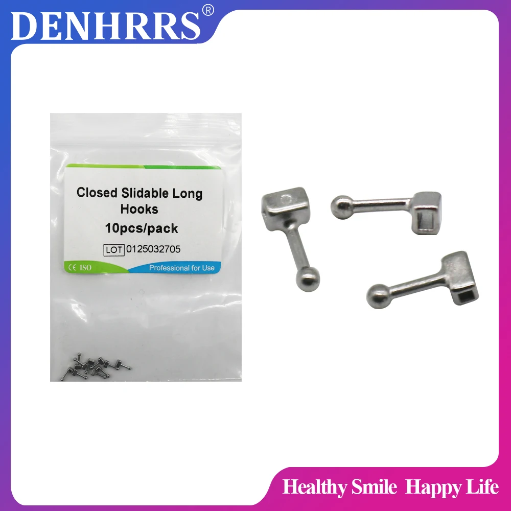 1pack Dental Sliding Hook Crimpable Hooks Closed Long Ball