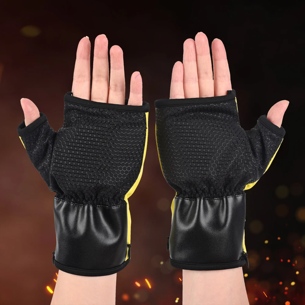 Guantes calefactores Calentador de manos Guantes eléctricos Sin dedos Impermeable Bicicleta Motocicleta Montar Pesca Guantes calefactores de invierno al aire libre