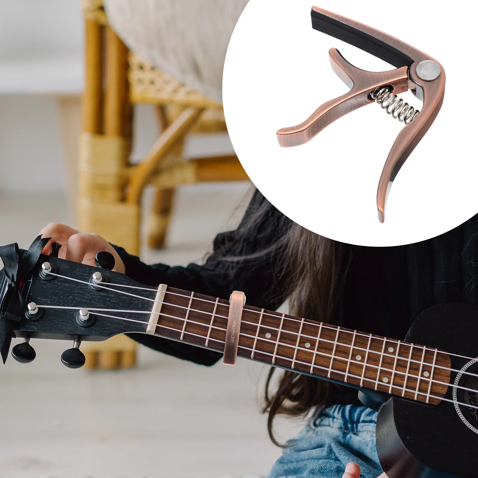 

1Set Ukulele Capo Durable Alloy Tone Modified Clamp Practical Clip Useful for Professionals Beginners Teachers