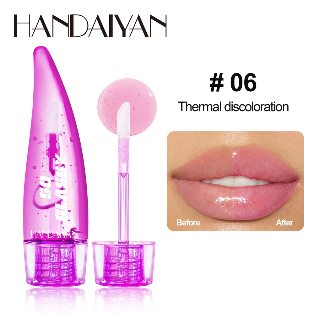 HANDAIYAN Aloe Vera Lip Oil Temperature Sensitive Color Changing Lip Glaze Moisturizing And Long Lasting Lip Color Cosmetics