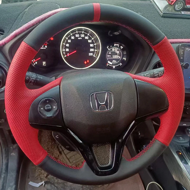 for-honda-fit-jazz-2014-manual-sewing-car-steering-wheel-covers-customized-diy-non-slip-artificial-leather-car-interior