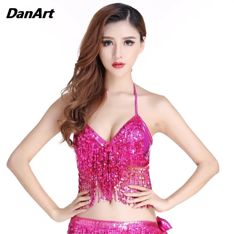 Latin Dance Stage Performance Costume Sling Top Festival Belly Dance Performance Tassel Bra Party Club Wear Costume 12 Colors