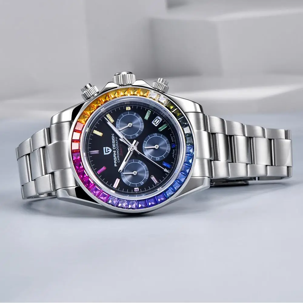 PAGANI DESIGN Rainbow Circle PD1644 reloj de cuarzo de lujo a la moda para hombres relojes de pulsera automáticos para hombres cronógrafo deportivo resistente al agua