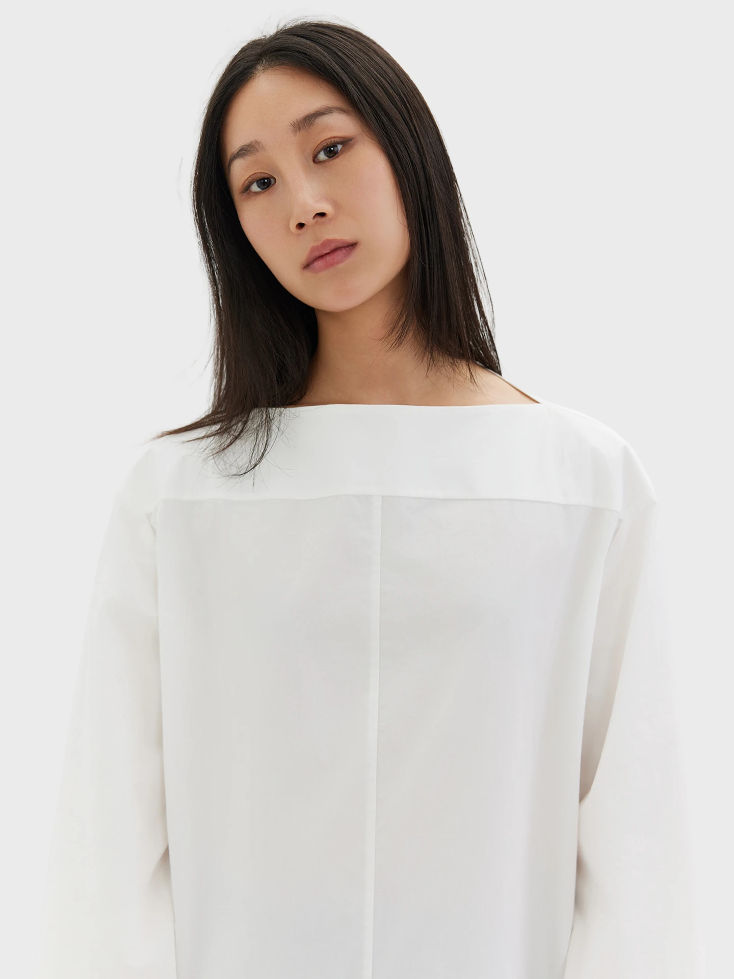 

Pure Cotton Long Sleeve Shirt Waterdrop Sleeve Cap One Shoulder Design Breathable Loose Fit Women's Spring Fashion Shirt