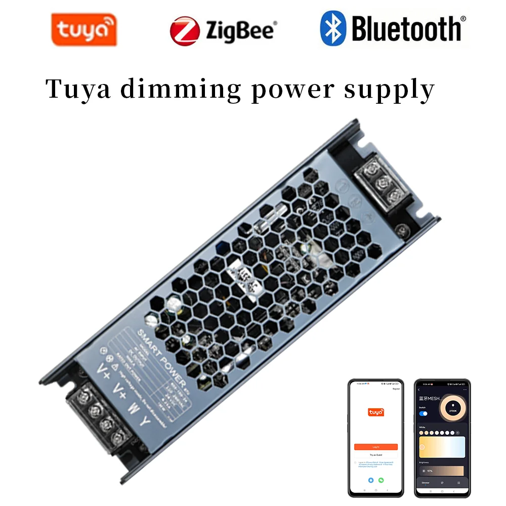 

Tuya LED Smart dimming Power Supply two-wire graffiti dual tone Lighting lamp Transformer Source Adapter For RGB Led Strip DC24V