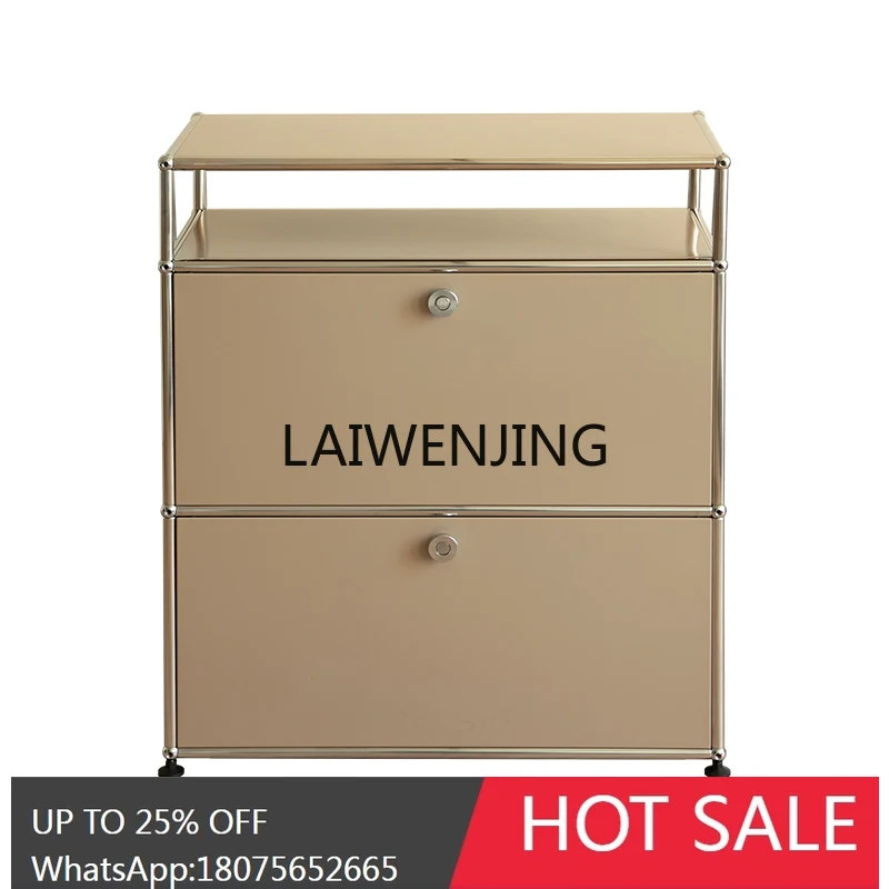 

HLZ Modern Simple Side Cabinet Stainless Steel Storage Living Room Sofa Backrest Cabinet