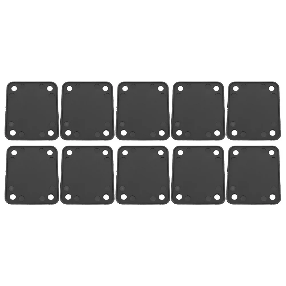 10PCS Premium Black Color Electric Guitar Neckplate Plastic Material Guitar Neck Gasket Set Guitar Strengthen Plate For Guitar