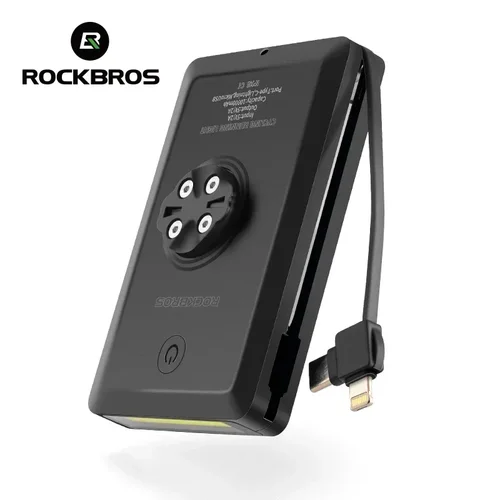ROCKBROS-luz frontal para bicicleta, 5000/10000mAh, IP64, resistente al agua, luz fuerte, lámpara de seguridad para ciclismo, gran capacidad, resaltado