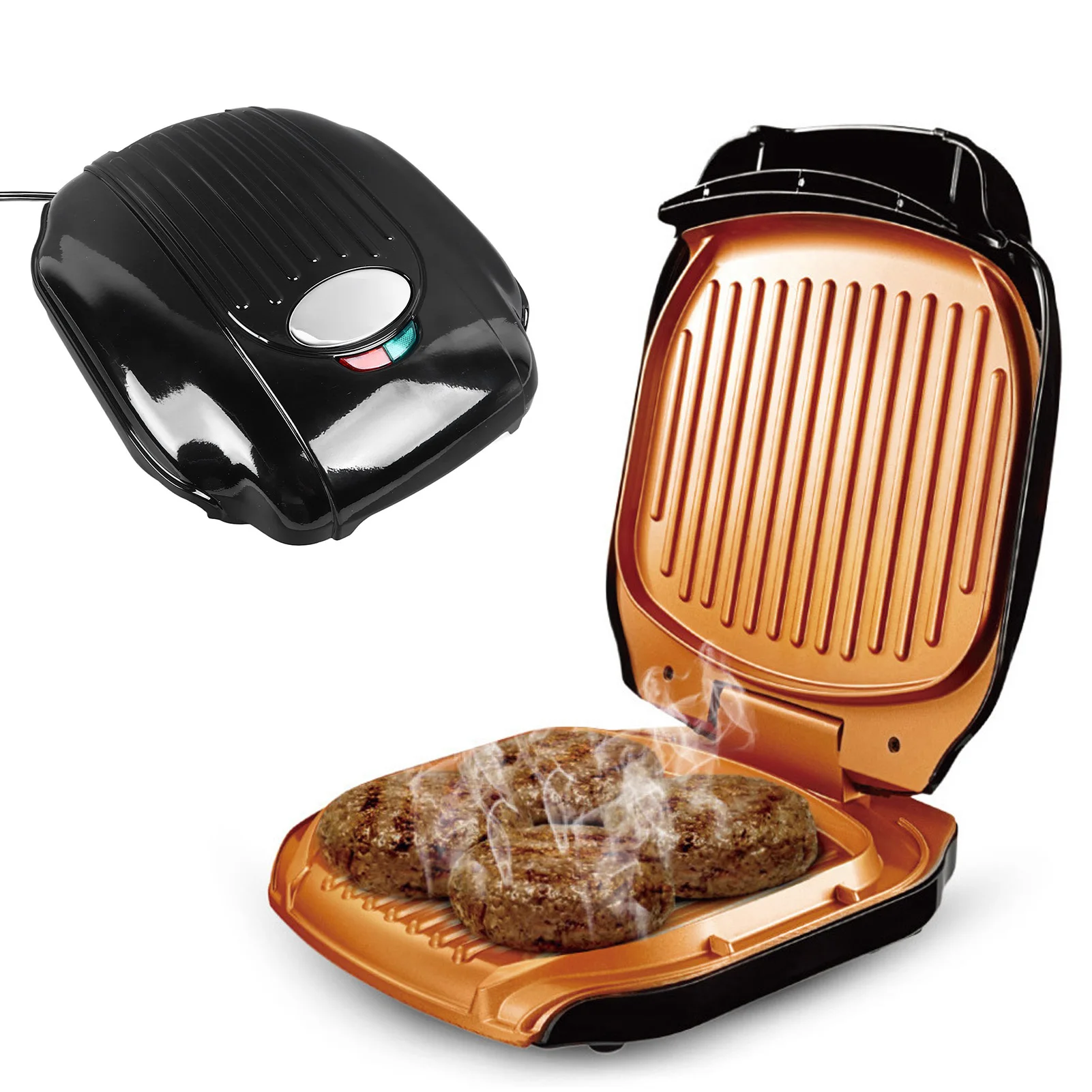 

1200W Electric Grill Steak Meat Hamburger Sandwich Maker Breakfast Machine Frying Pan Barbecue Plate