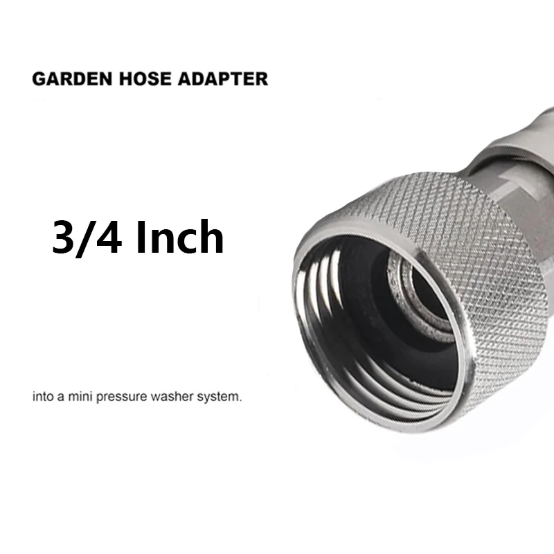 Garden Hose to Pressure Washer Adapter 3/4 GHT to 1/4 Quick Connect Convert Water Hose to Power Washer Connector Stainless Steel - view 3