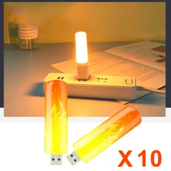 5/10/20pcs LED Flame Effect Fire Light Bulbs Flickering Fire Simulated Lamp USB Base DC 5V for Home Christmas Birthday Party