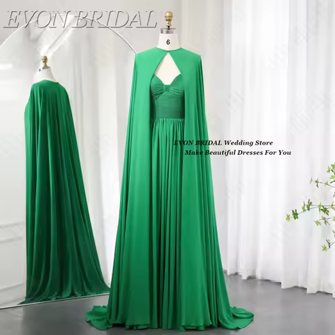 Said Arabia Long Evening Dress Classic A-Line Wedding Guest Dress with shawls Woman Ceremony Dress EVON BRIDAL Customized
