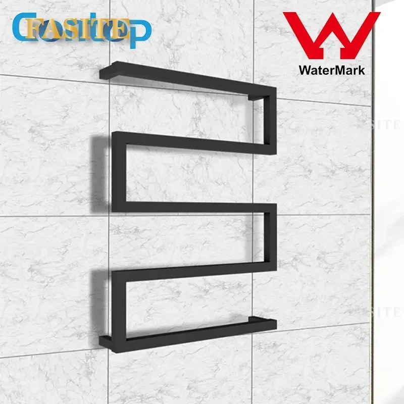 Simple Electric Towel Rack Stainless Steel Black Hotel Constant Temperature Intelligent