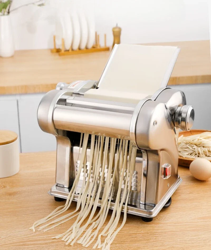 220V Small Household Noodle Machine Fully Automatic Stainless Steel Noodle Press Dumpling Skin Making Machine