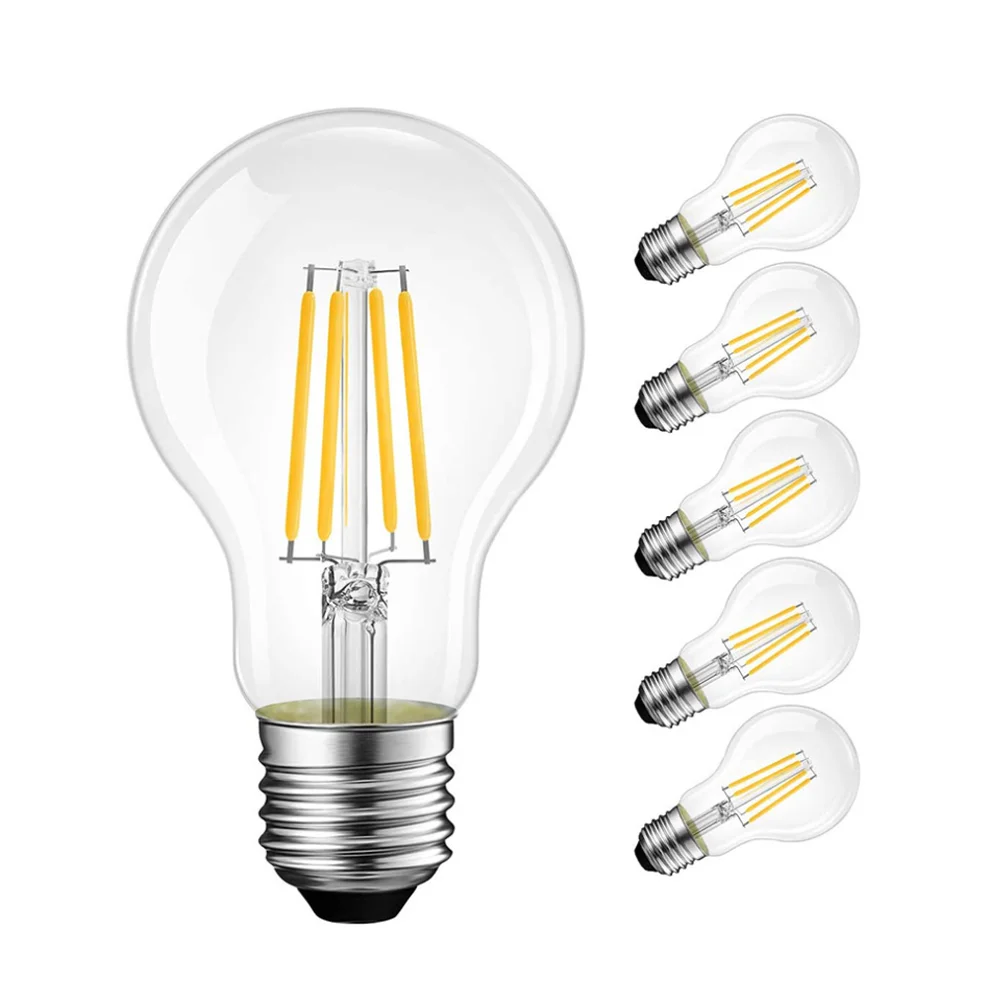 Ampoule LED en cristal rétro, lampe à vesicle pointue, queue de nervure, bougie LED, ampoules Edison, 220V, A60