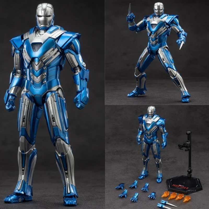 2024 New Zd Toys Iron Man 2 Mk30 1/10 Anime Action Figure Blue Steel Man Movable Avengers Model Collection Ornaments Toys Gift