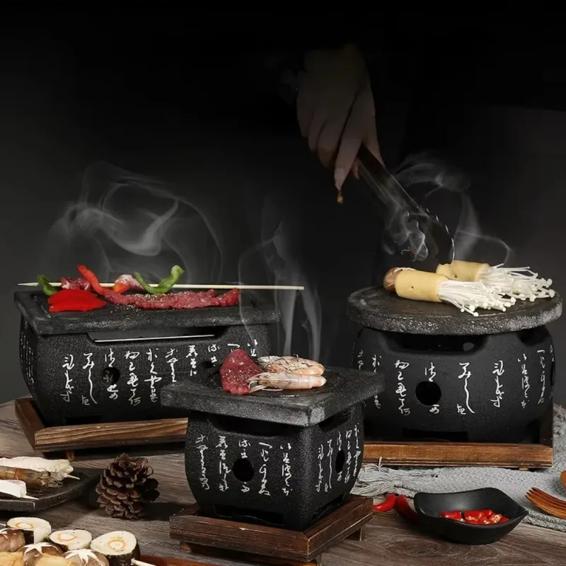 Rectangular Text Stove Japanese Cooking Charcoal Stove Japanese Style Barbecue Oven Alcohol Stove