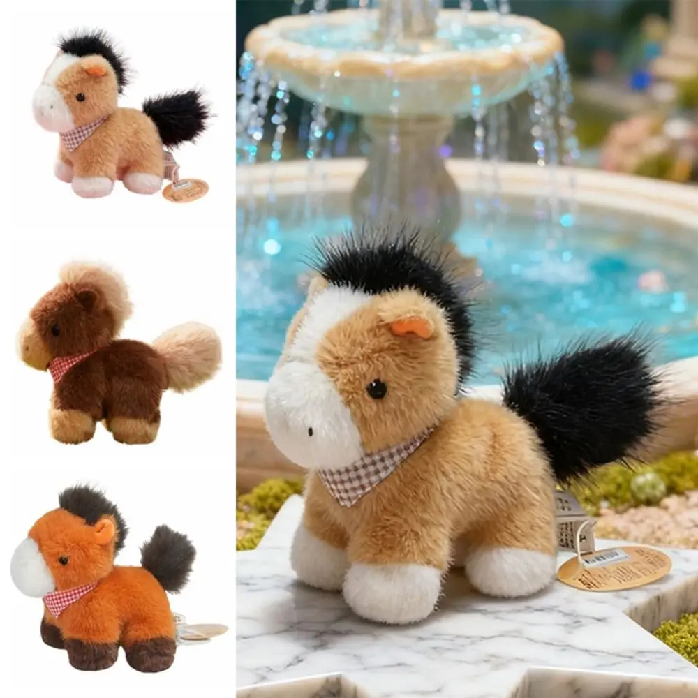 

Удача мультфильм чучело животное лошадь пушистая лошадь реалистичная лошадь зодиака пушистая 18 см лошадь лошадь орнамент