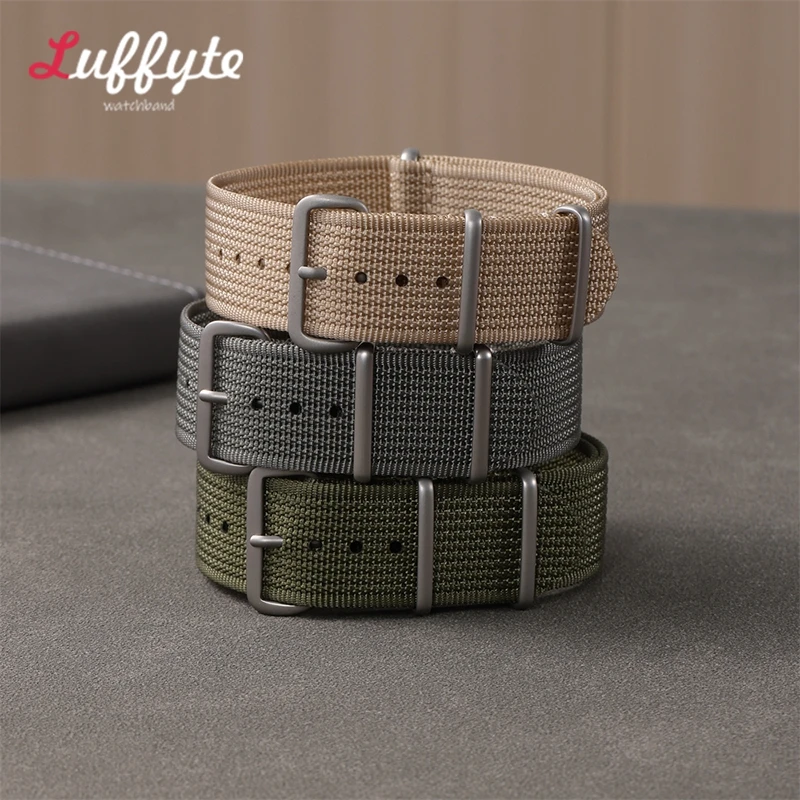 Ribbed Nylon Watchband Nylon Watch Strap 18mm 20mm 22mm Watchband Accessories for Military Watch Band Bracelets