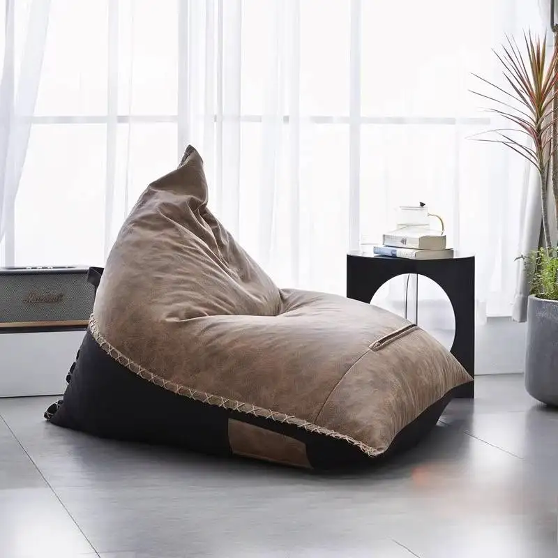 Sofá clásico europeo con bolsa de frijol para perezosos, diseño marrón, sala de estar, sofá con bolsa de frijol, salón moderno, Perezoso Divano, muebles para el hogar