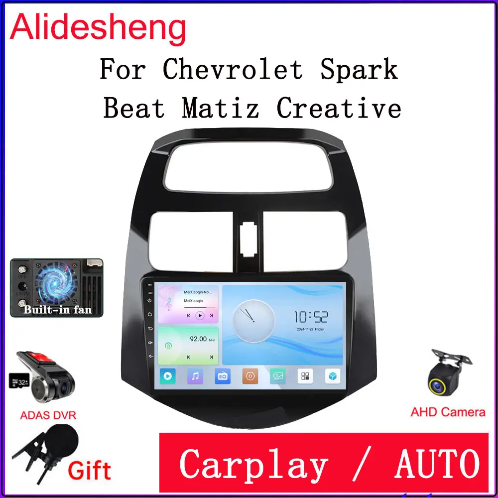 new For Chevrolet Spark Beat Matiz Creative 2010 - 2014 Android 13 wireless Carplay Car Radio Multimedia Player Navigation Auto