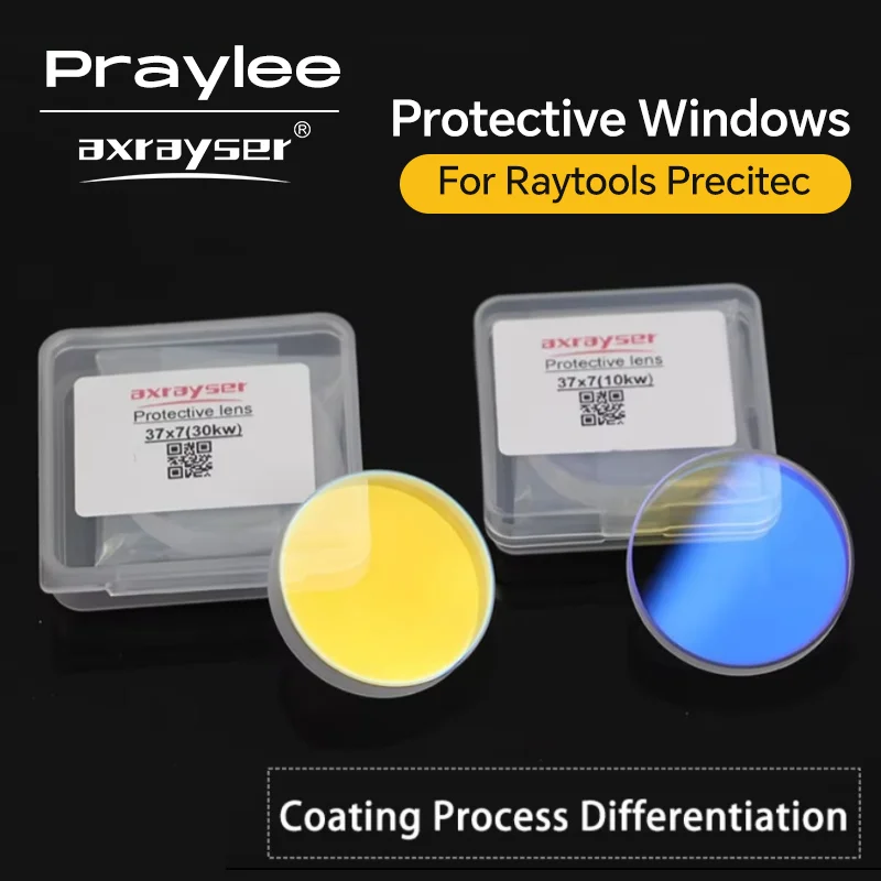 Axrayser Protective Windows Fiber Laser 18x2 24.9x1.5 27.9x4.1 37x7 Fiber Laser Protective Lenses Raytools Protective Lens